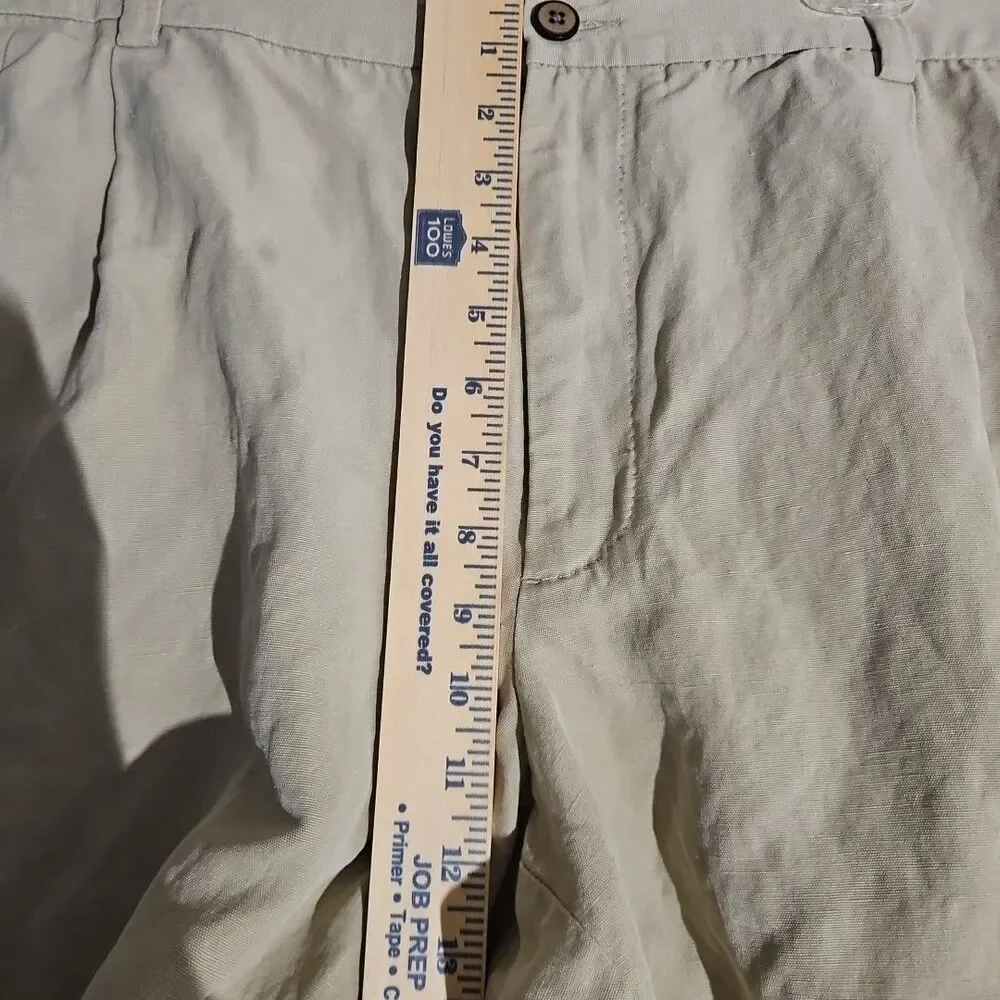 Tommy Bahama Shorts Mens 42 Silk Linen Khaki Chino Casual Resort Cruise Beach